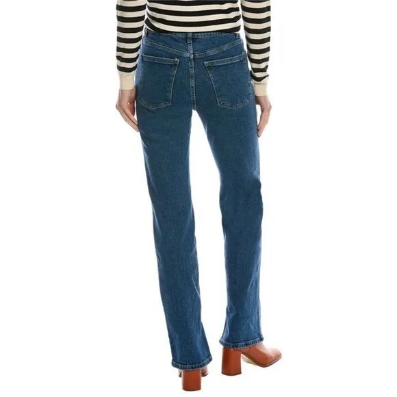 DL1961 Patti Straight NWT Size 25 High Rise Vintage 31" Denim Jeans Split Cuff - Image 4