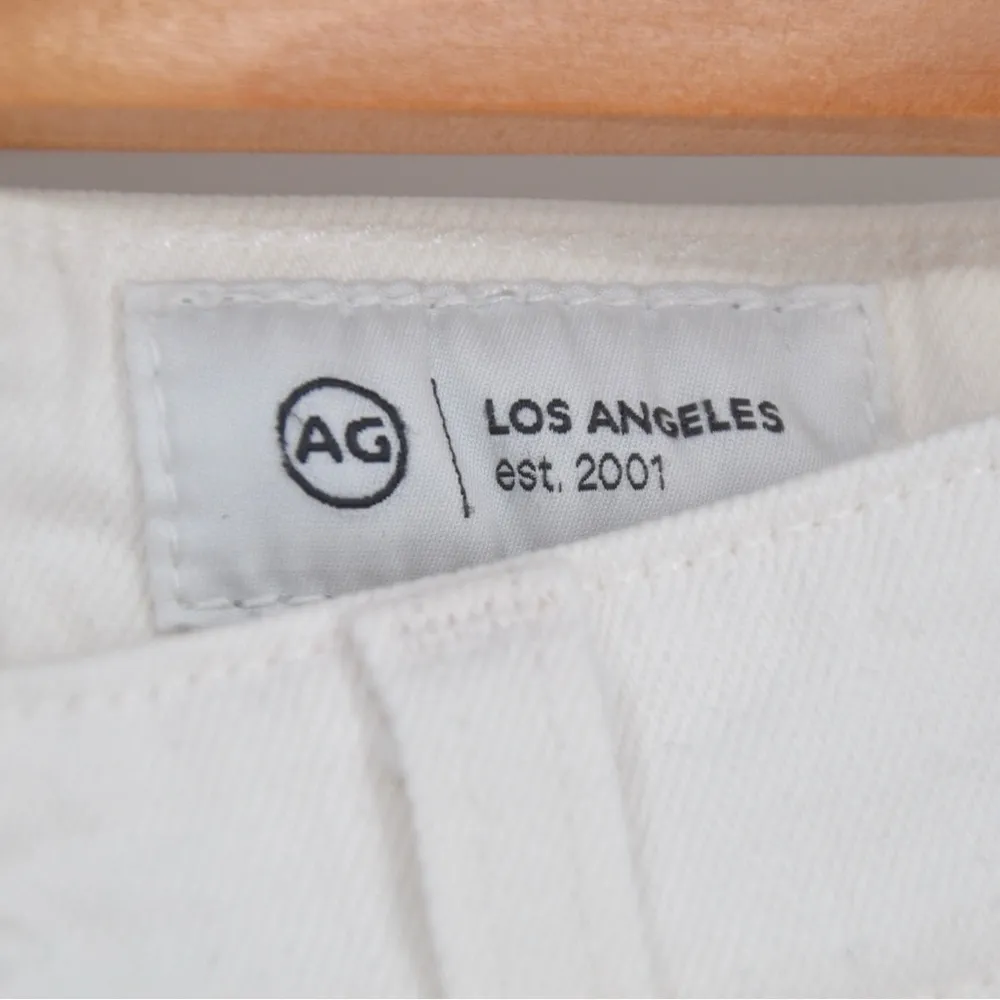 Ag Adriano Goldschmied Mari Crop High Rise Straight Jeans in White Women's 26 - Image 5