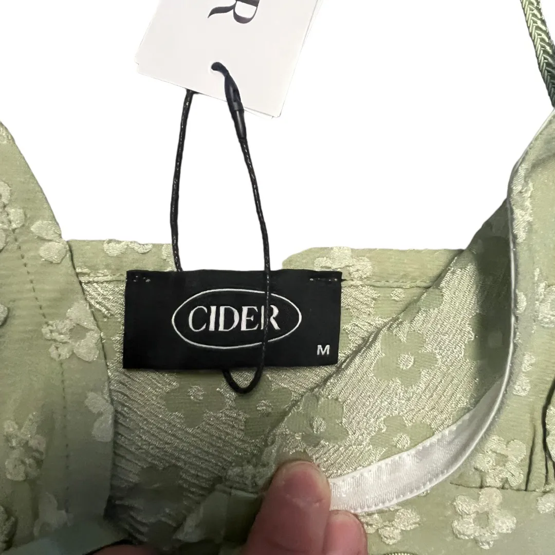 daisy floral lace cropped corset top sage green size medium - Image 7