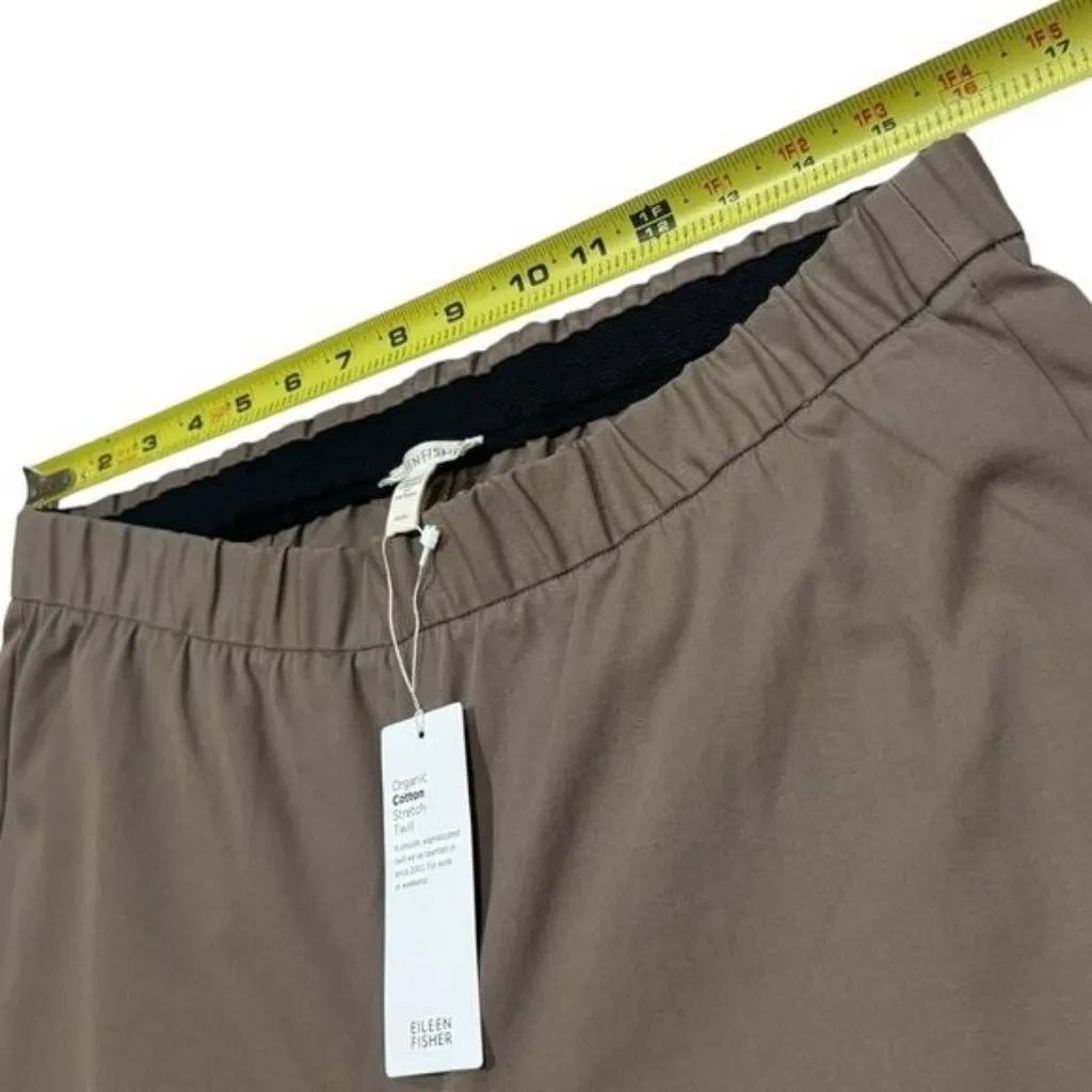 NEW Eileen Fisher Organic Cotton Twill Slim Ankle Pant Color Driftwood Capsule M - Image 5