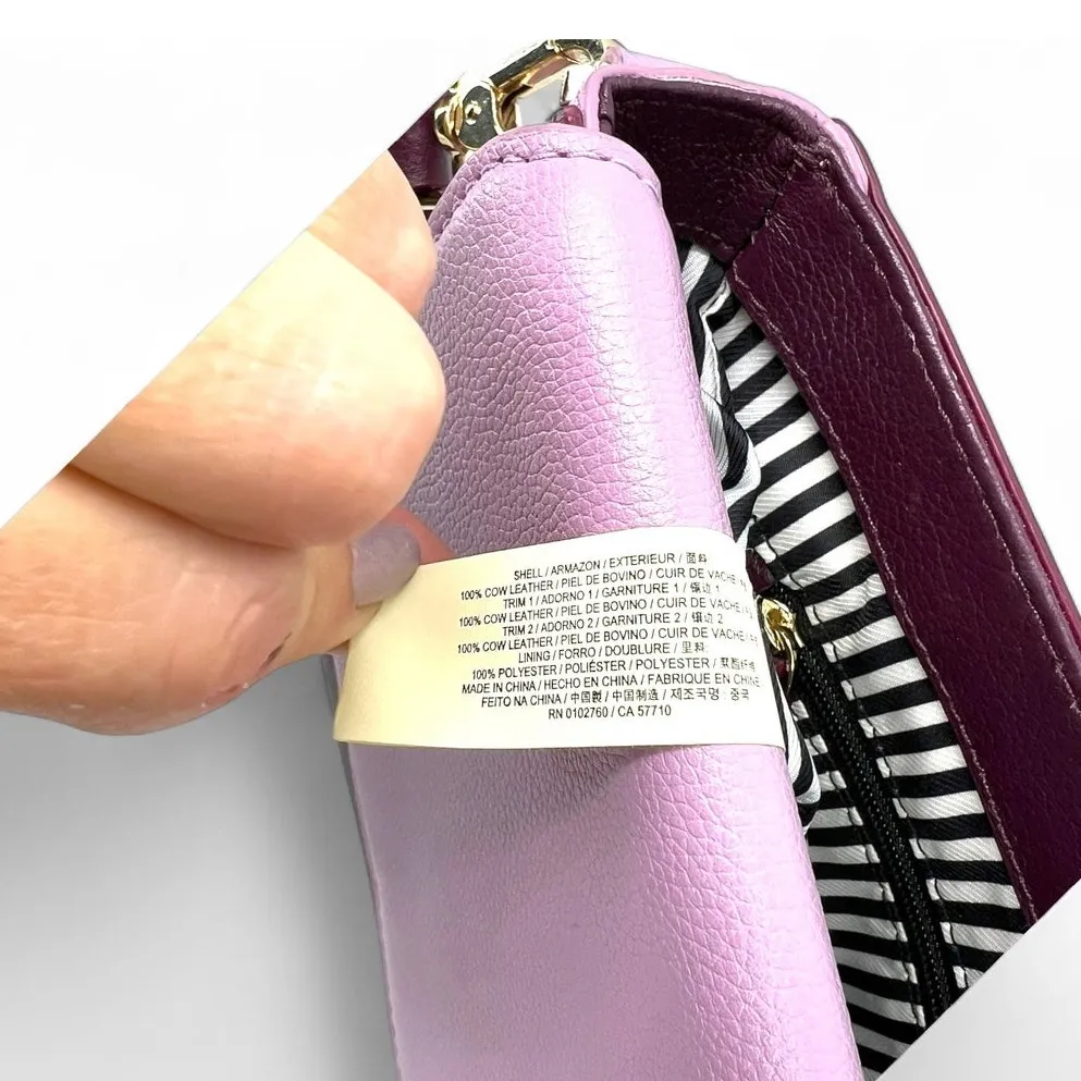 carmel court kaela large multi-part interior purple leather Bag Purse Crossbody - Image 9