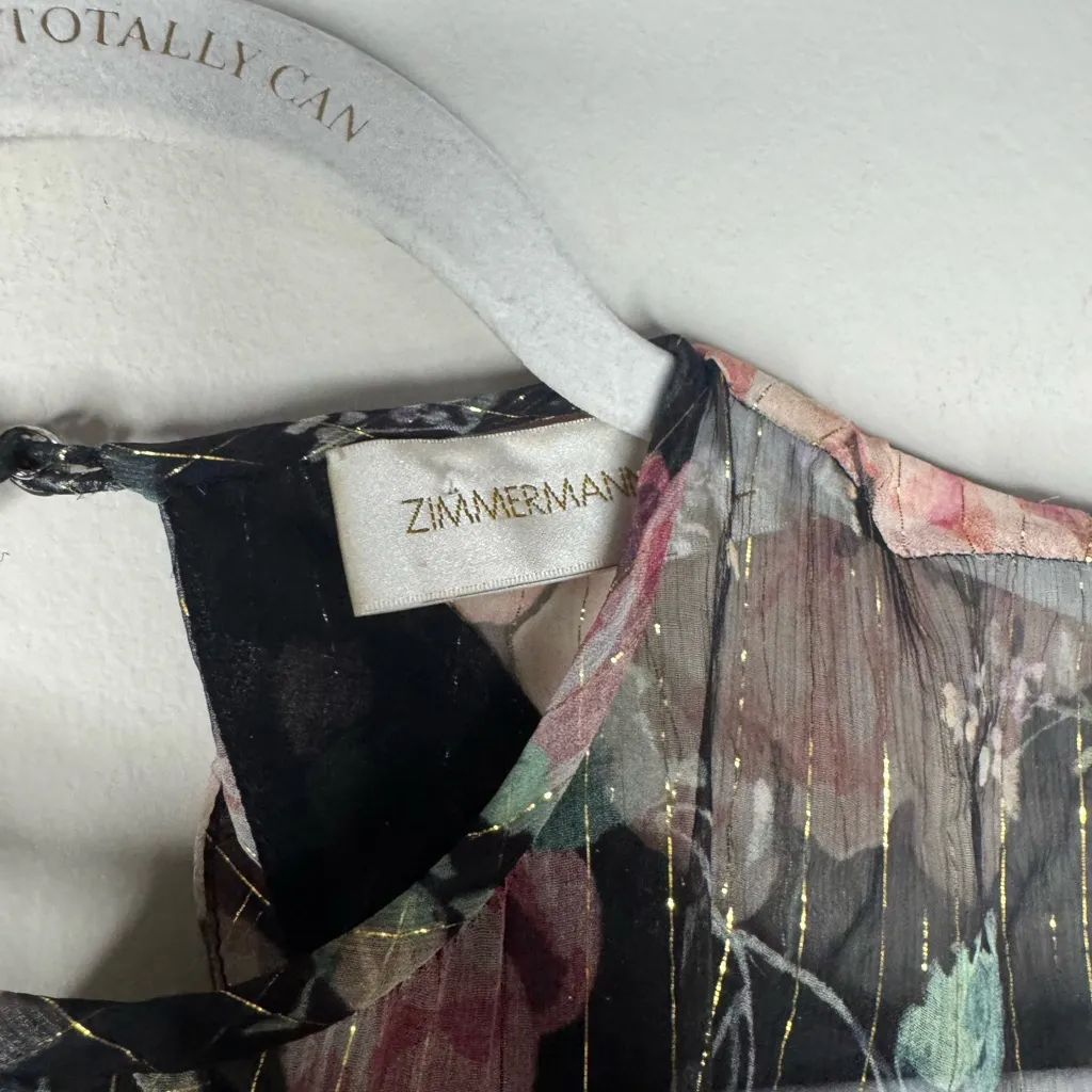 Zimmermann silk Black Floral Sheer romper - Image 4
