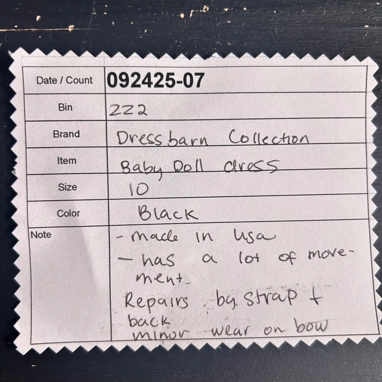 Dress‎ Barn Baby Doll Dress 10 Black - Image 6