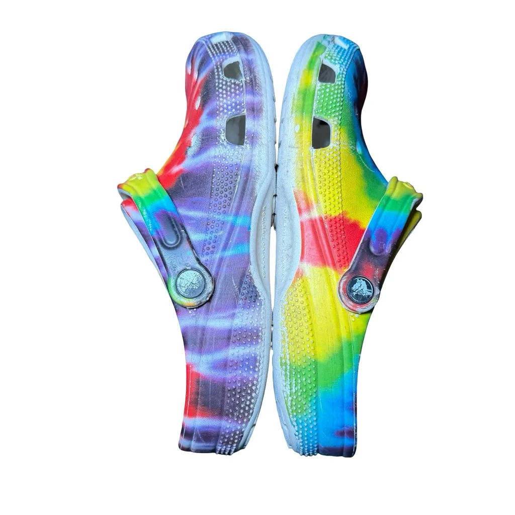 Crocs Classic Tie-Dye Graphic Women's 11 Men's 9 Clogs - Image 11