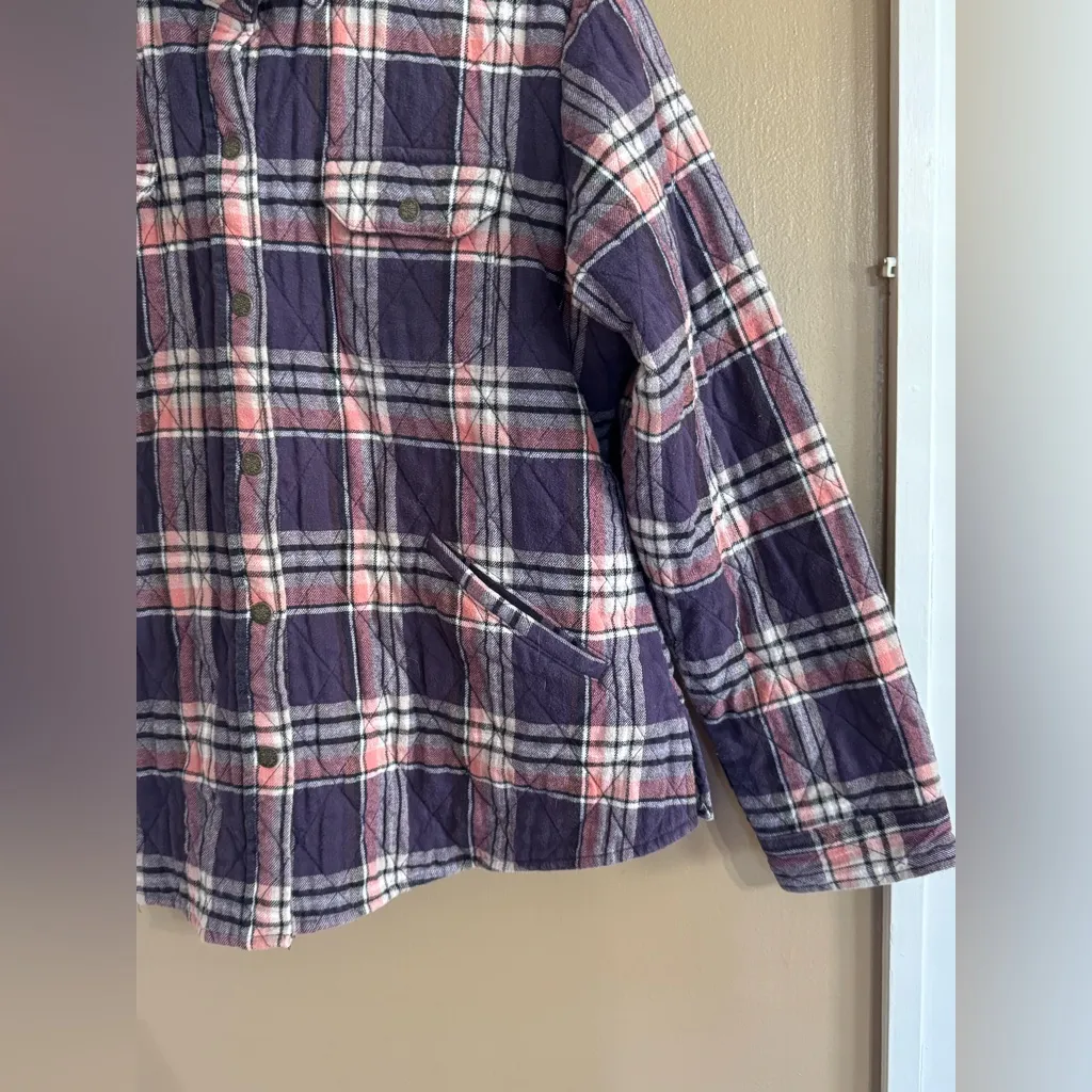 Bit & Bridle Quilted Button Up Coat Purple Size L - Image 3