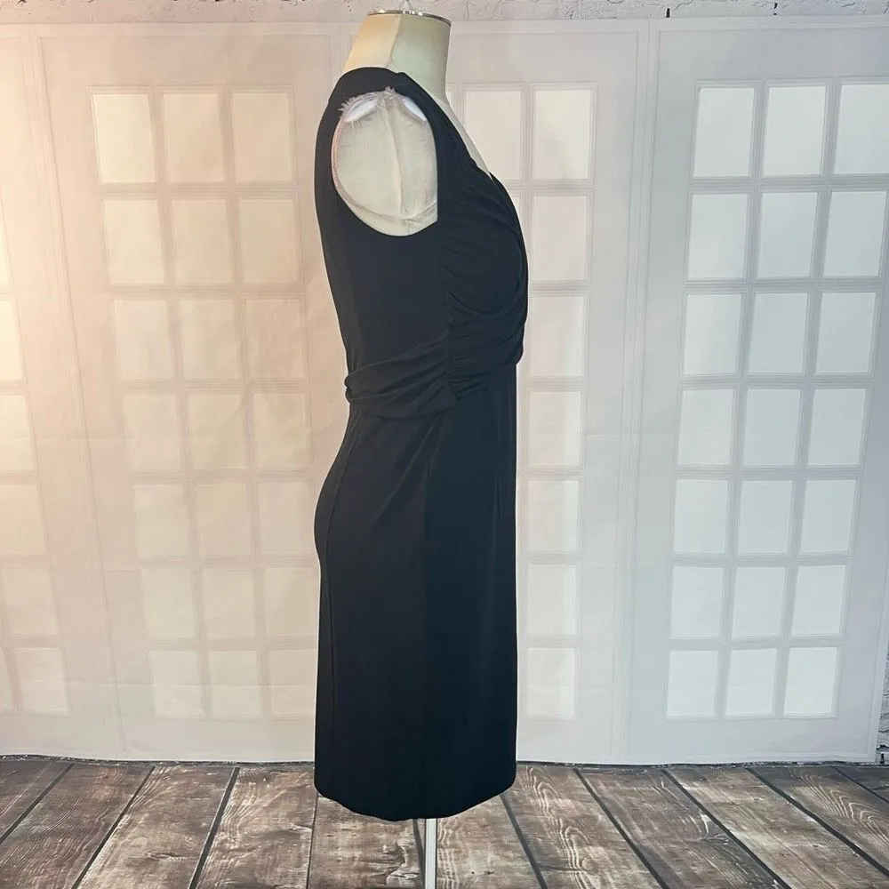 Peruvian Connection black short sleeve wrap top dress size small - Image 6