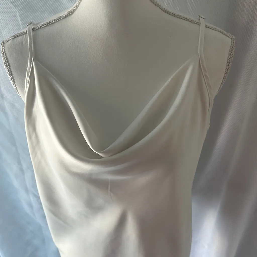 Elegant Cream Women's Cowl Neck Blouse White Size L - Image 7