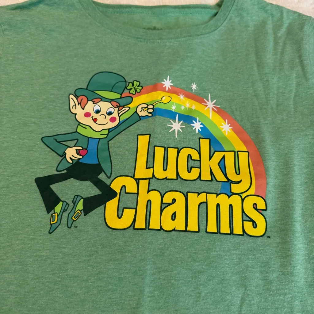 Lucky Charms Cereal Green T Shirt Juniors Size XXXL (21) - Image 2