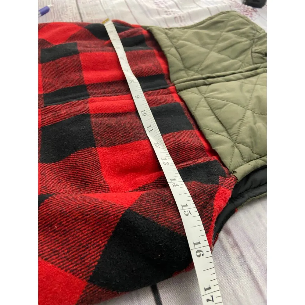 Maurices Vest Womens XS Red Buffalo Plaid Flannel Puffer Zip Up Pockets Lined - Image 7