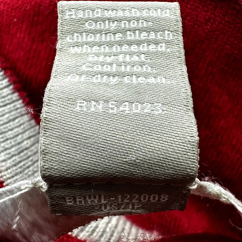 Banana Republic Anna Cardigan Merino Wool Sweater Button Down Rib Trim Red Small - Image 4