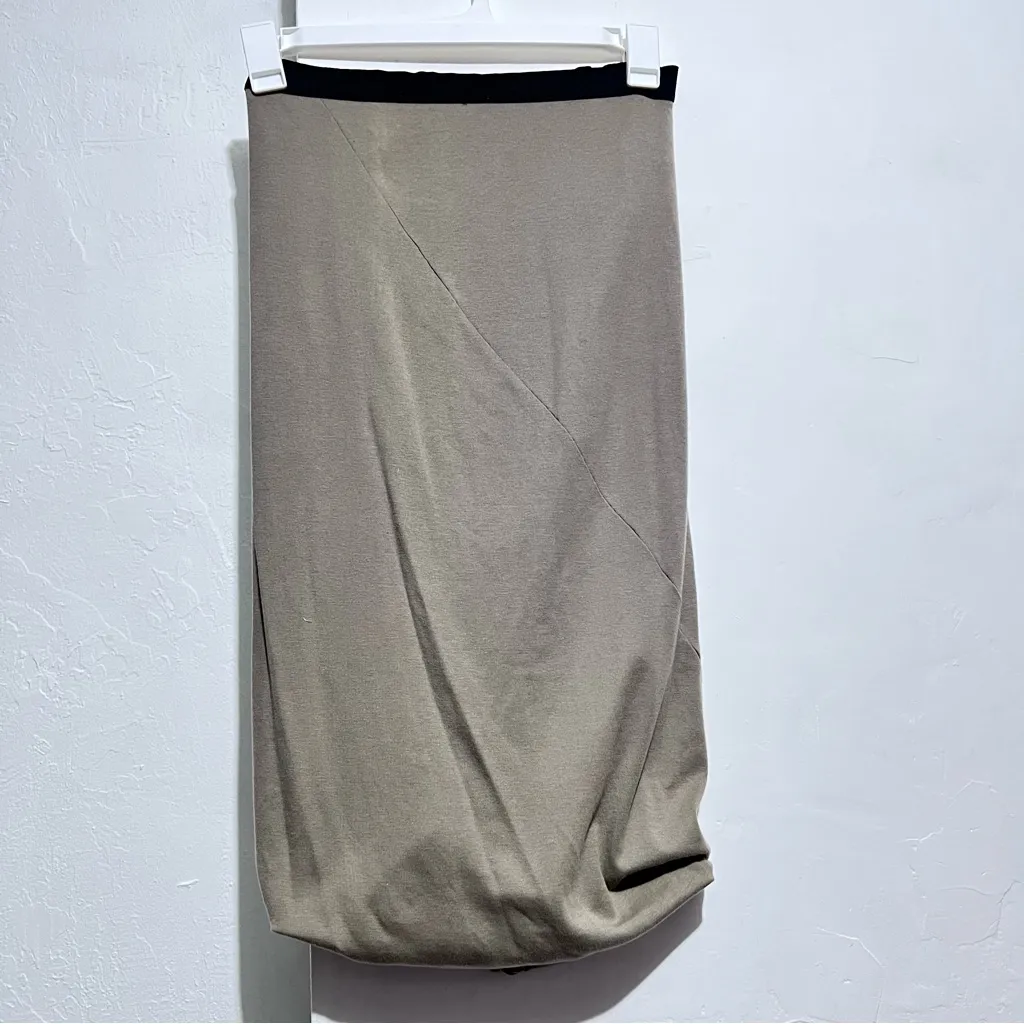 Elegant Beige Pencil Skirt Vulin cotton spandex bias midi skirt Tan Size XS - Image 5