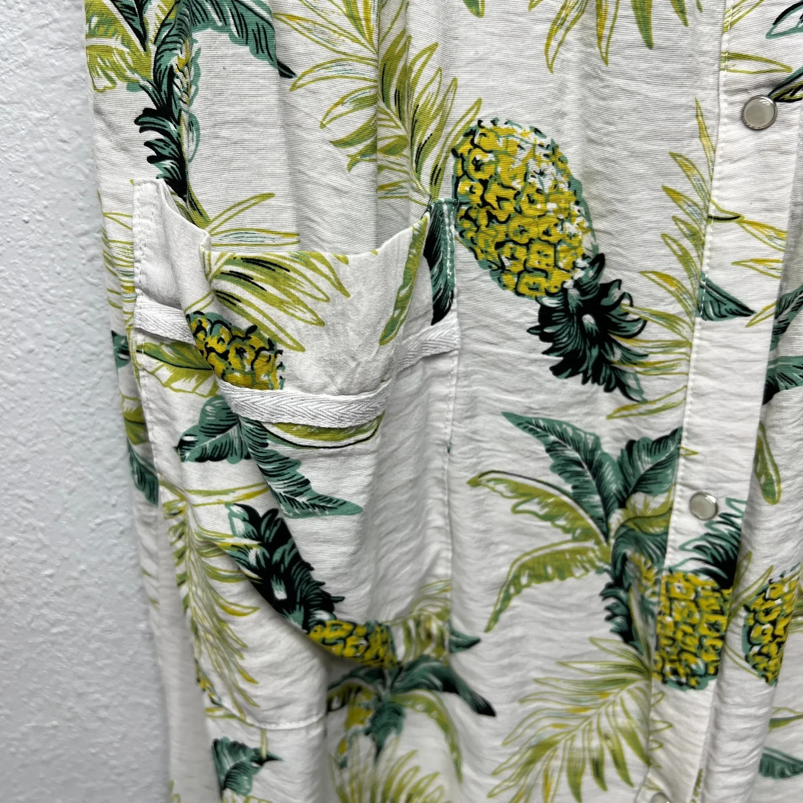 Ekouaer Novelty Tropical Tunic Maxi Dress Women Large Button Front Coastal Beach - Image 7