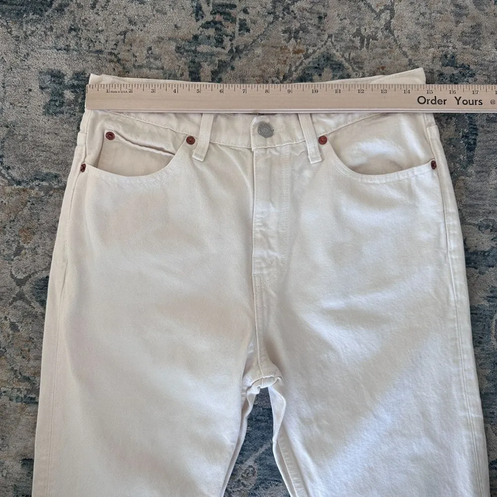 Re/Done Jeans Womens 29 Bootcut High Waist 70s Crop Boot Cream White Minimalist - Image 8