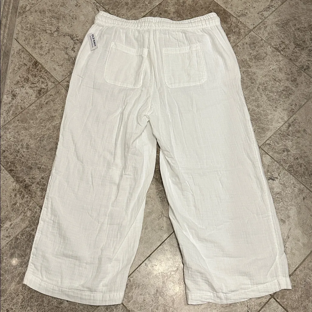 Old Navy High Waisted Textured Soft Pants White NEW Wide Leg Large 875661 - Image 8