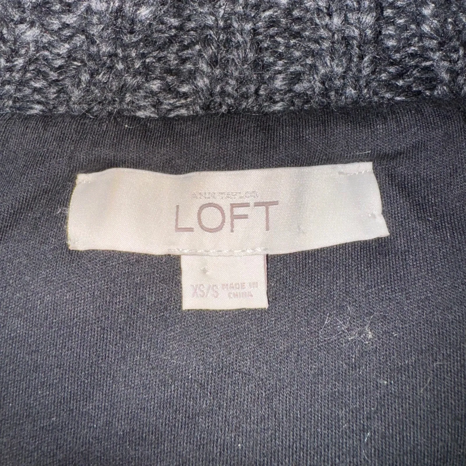 LOFT Faux Fur Vest Black Knit‎ Trim Sleeveless Winter Casual XS/S - Image 5