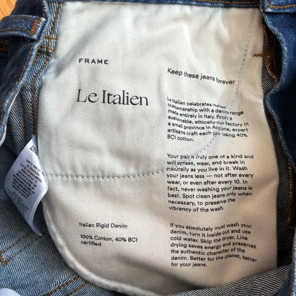 FRAME Le Italien High-Rise Straight Leg Jeans Vintage Blue Wash Size 27 DarkWash - Image 9