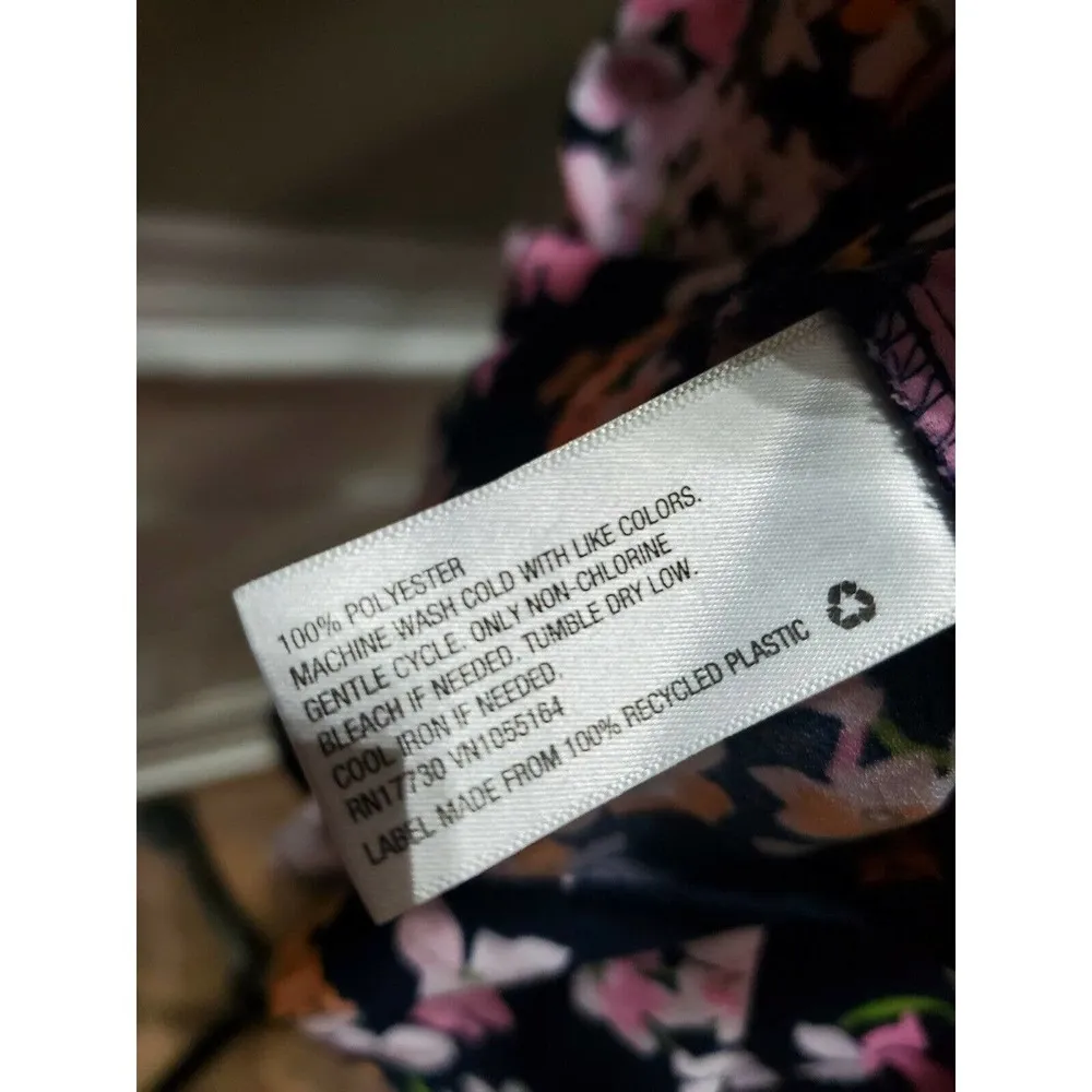 A New Day Women's Multicolor Polyester V-Neck Half Sleeve Knee Length Dress S - Image 9