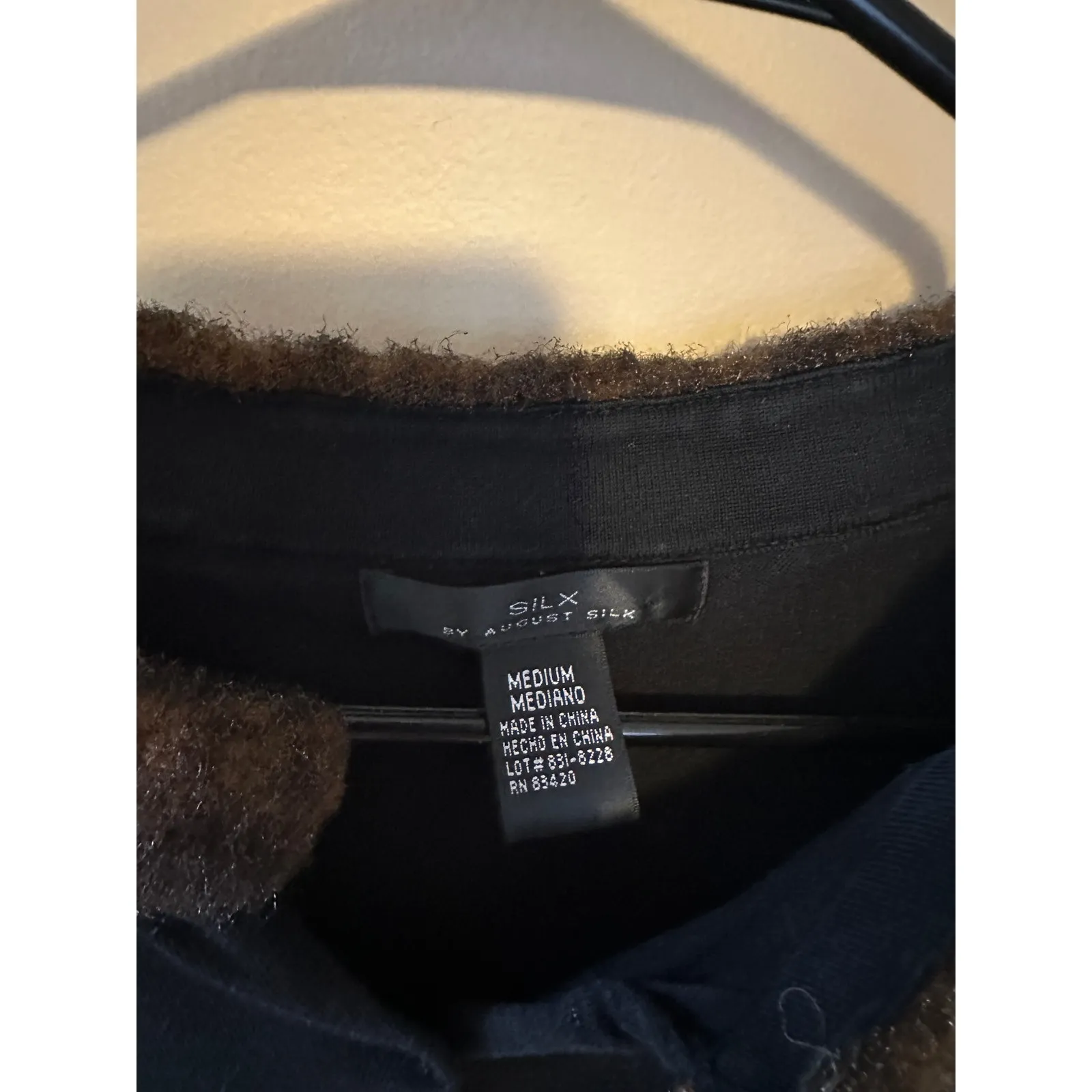 Silx By August Silk Blk Vintage Faux Mink Fur Collar Button Down Cardigan - Image 5