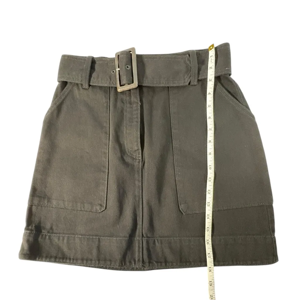 Banana Republic Belted Denim Skirt Womens 4 Black Mini Cargo With Pockets NWT - Image 8