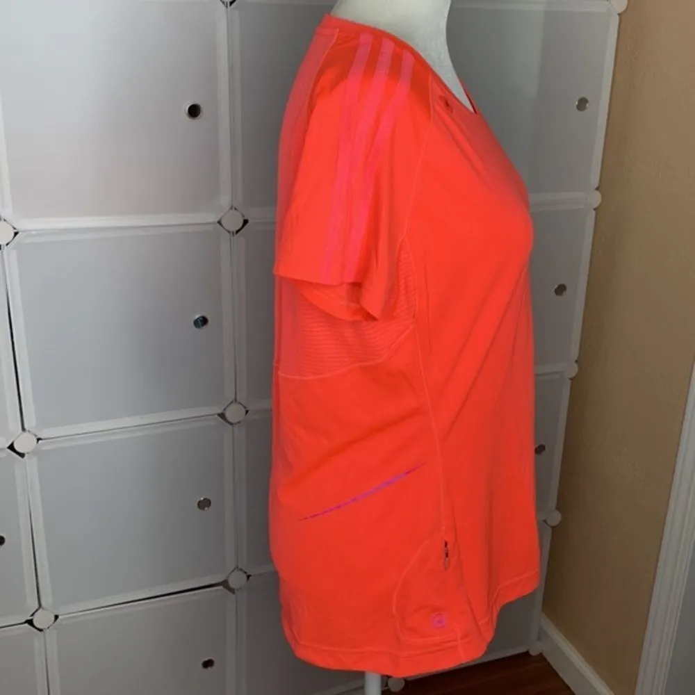 Adidas Supernova Short Sleeve Top Size Large Bright Coral - Image 4