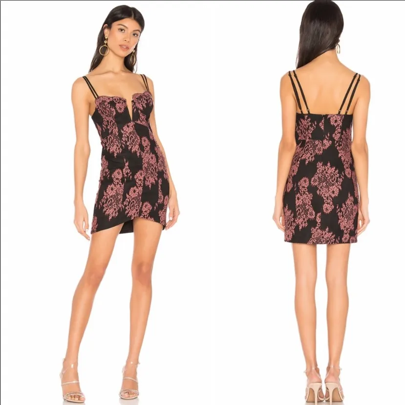 NBD Revolve Cahuenga Mini Lace Black Pink Dress - Image 2