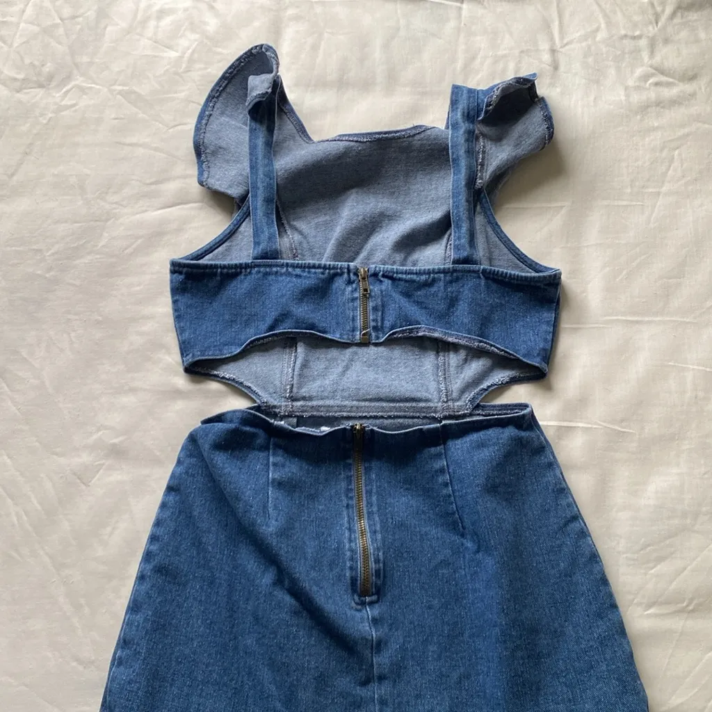 Denim flowy dress Blue Size XS - Image 7