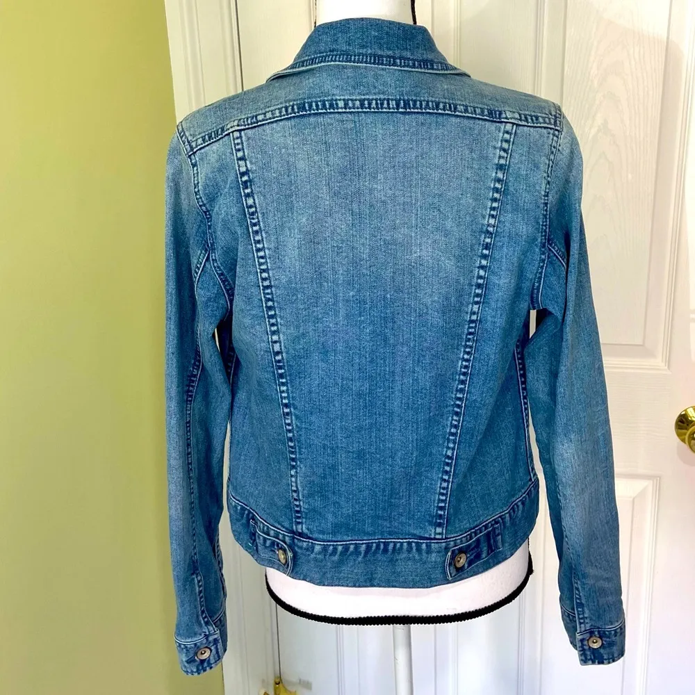 Button Down Denim Jacket Blue Size Small - Image 3