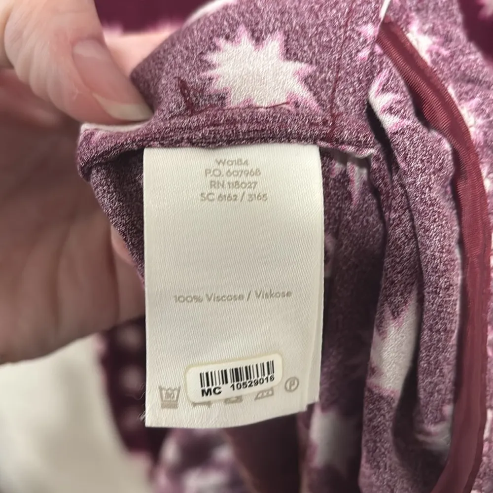 Boden Burgundy Starburst Tiered Dress Size US 6 Red - Image 7