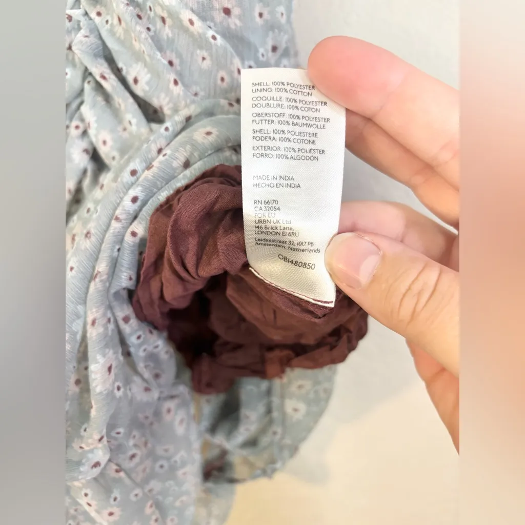 Free People Ditsy Floral Tessa  Ruched Dress in Storm Combo Size XS - Image 11