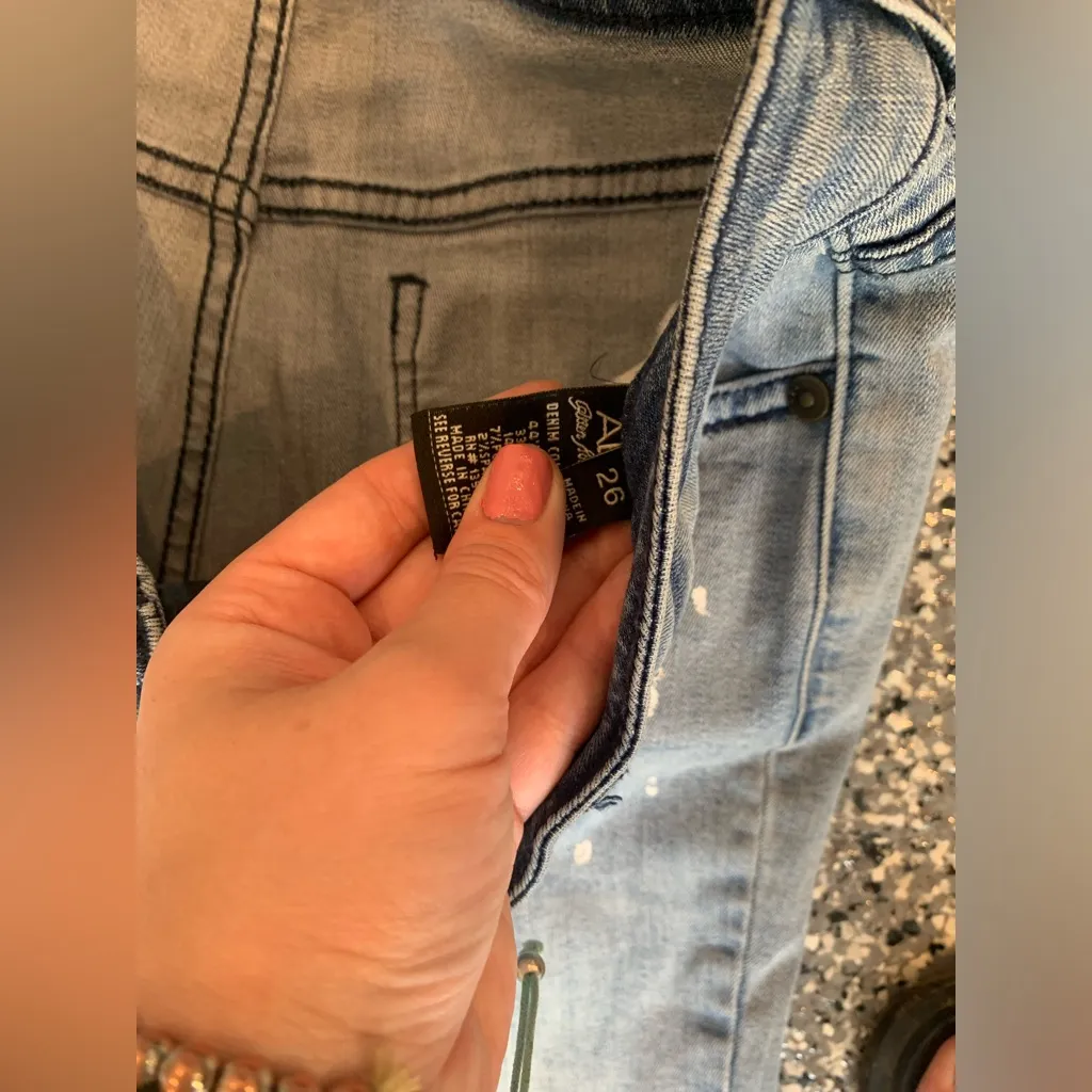 ABS Allen Schwartz EUC  PAINT SPLATTER JEANS - Image 4