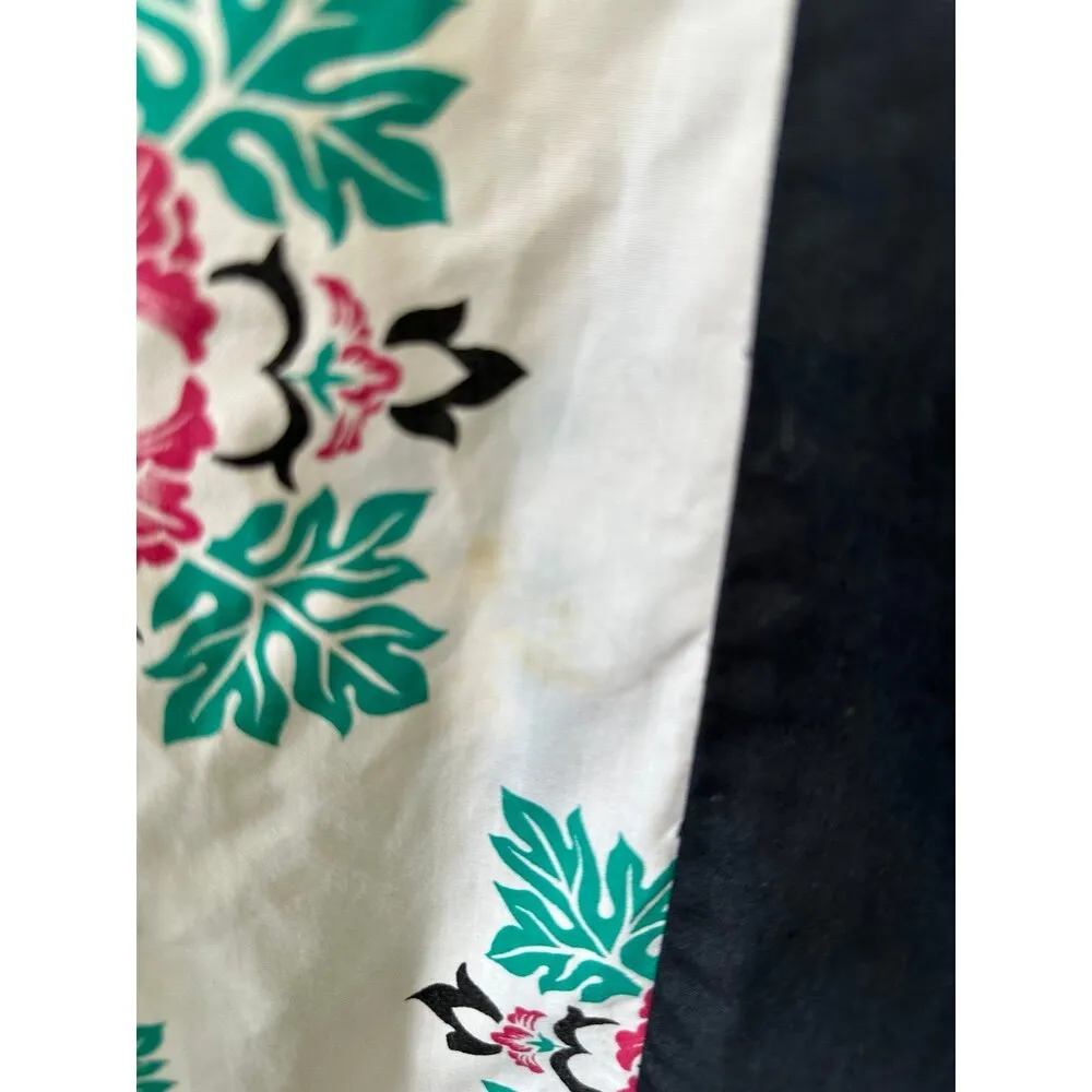 Vintage Hawaiian Puff Sleeves Quilt Pattern Mix Media Mu'umu'u Midi Dress 1X - Image 5