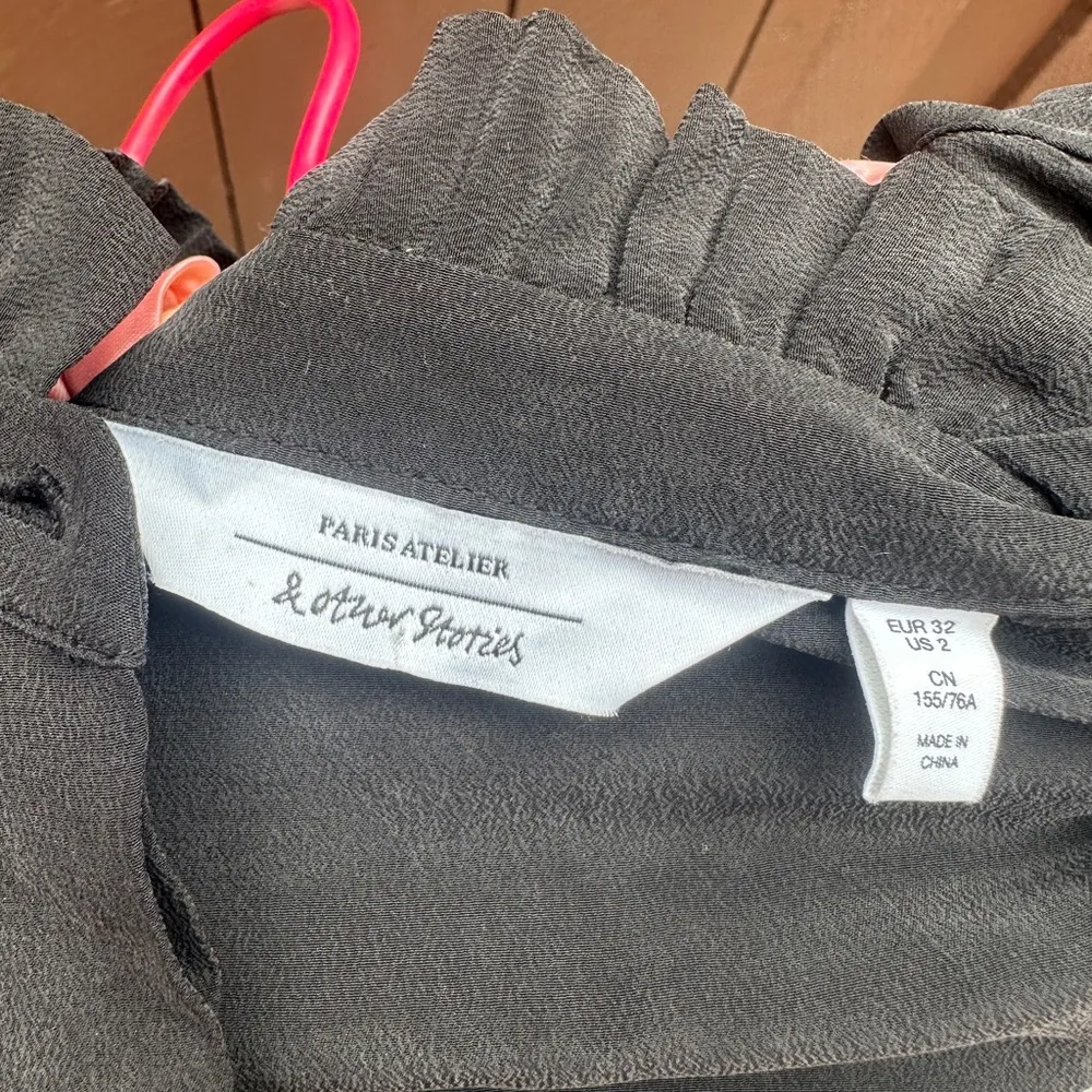 & Other Stories long shirt dress with ruffle sleeves - Image 3