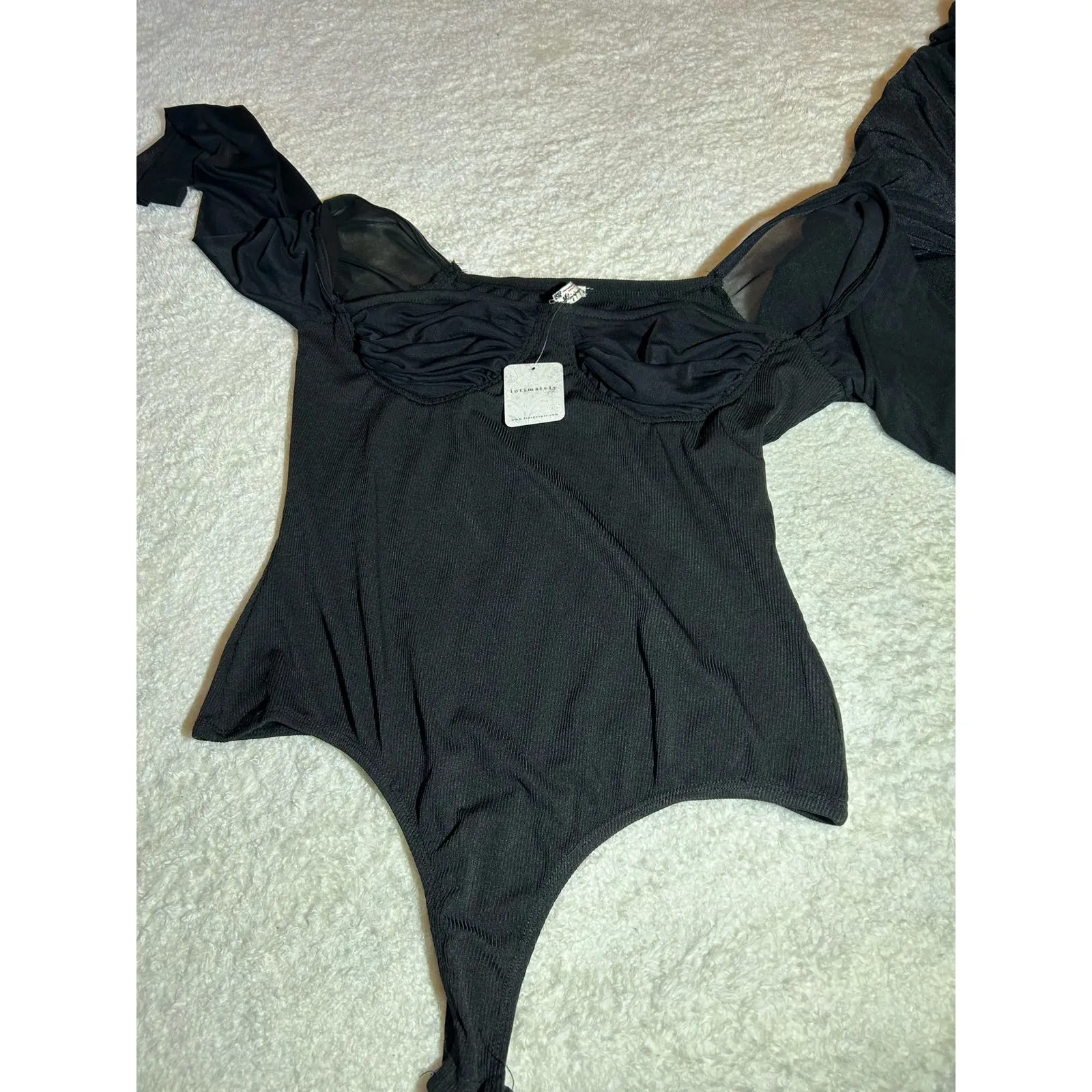 NWT $150 Free People‎ Black Bodysuit Bundle Size XL - Image 2