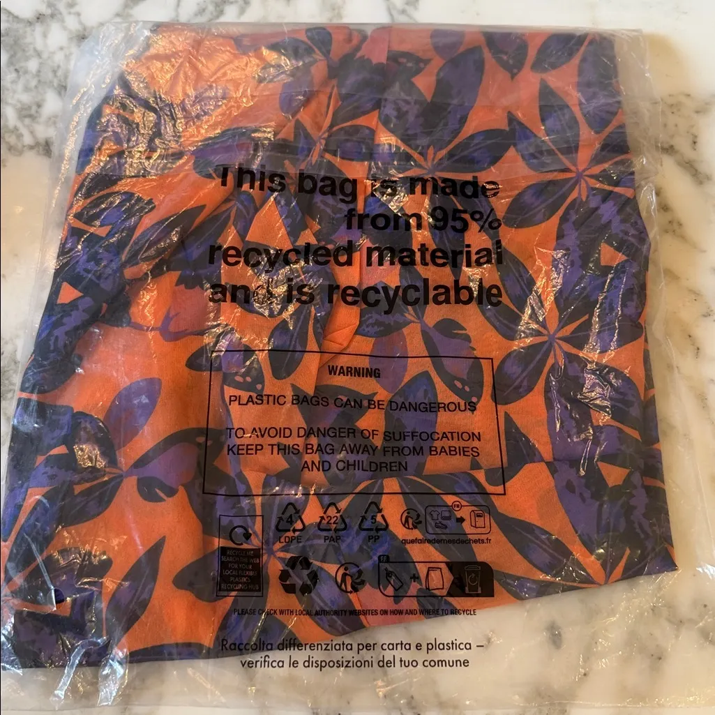 NWT PrettyLittleThing Plus Orange and Purple Floral Print Beach Flares Pants 14 - Image 8