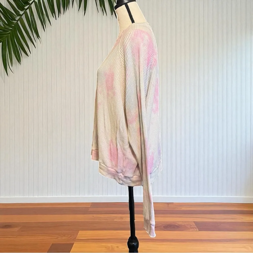 ELECTRIC & ROSE Time To Live Waffle Knit Tie Dye Pullover - Image 4