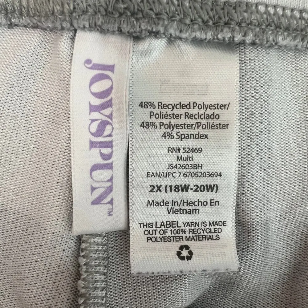 Joyspun Womens Pajama Pants 2X Lounge Soft Cozy Comfort Relaxed Stretch Pockets Gray - Image 2