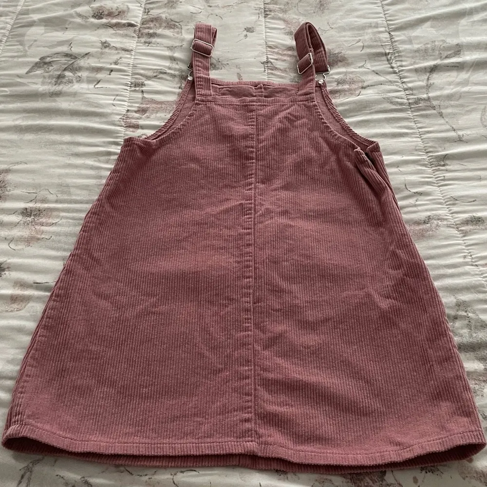 Pink corduroy overall bib pinafore suspender dress, size S Barbiecore boho - Image 15