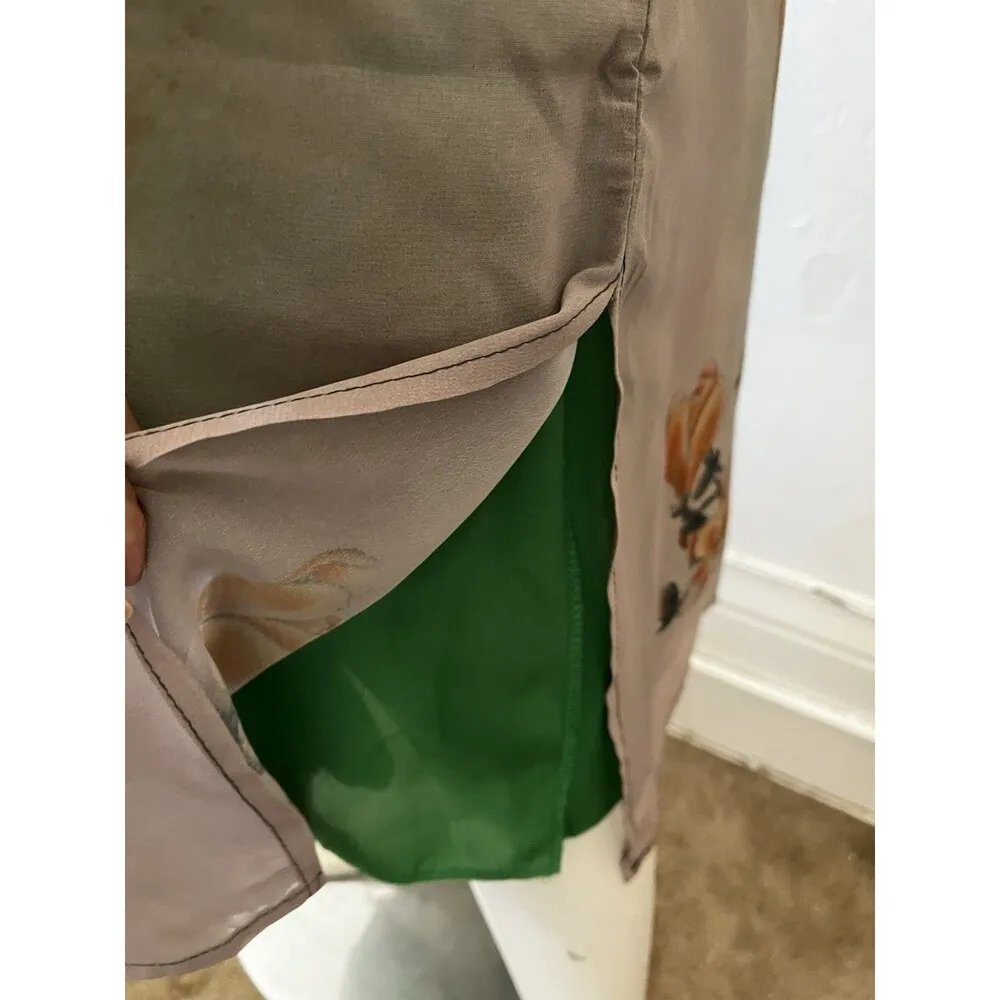 Nwt Silk Green Garden 2xl Floral Kaftan shift Dress Bluejay Forest Short Sleeve Size undefined - Image 7