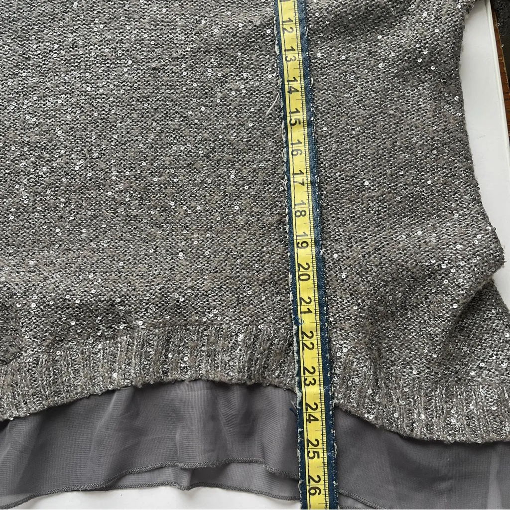 The Limited Glittering Silver V-Neck Sweater - Image 8