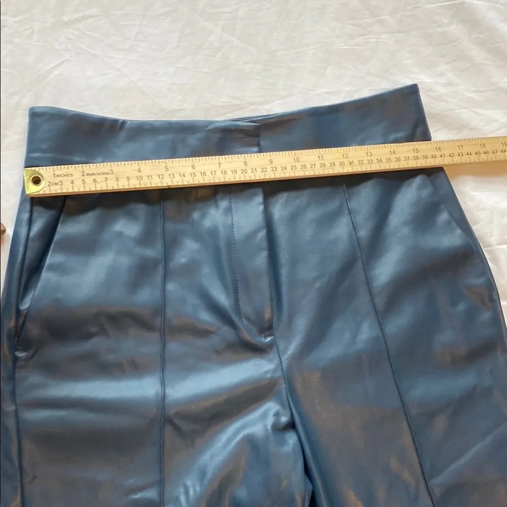 NWT Ann Taylor faux leather blue Pants - Image 4