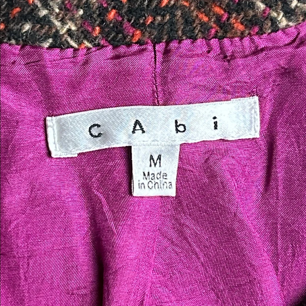 CAbi Plaid Wool Blend Plaid Tweed Vest Size Medium - Image 4