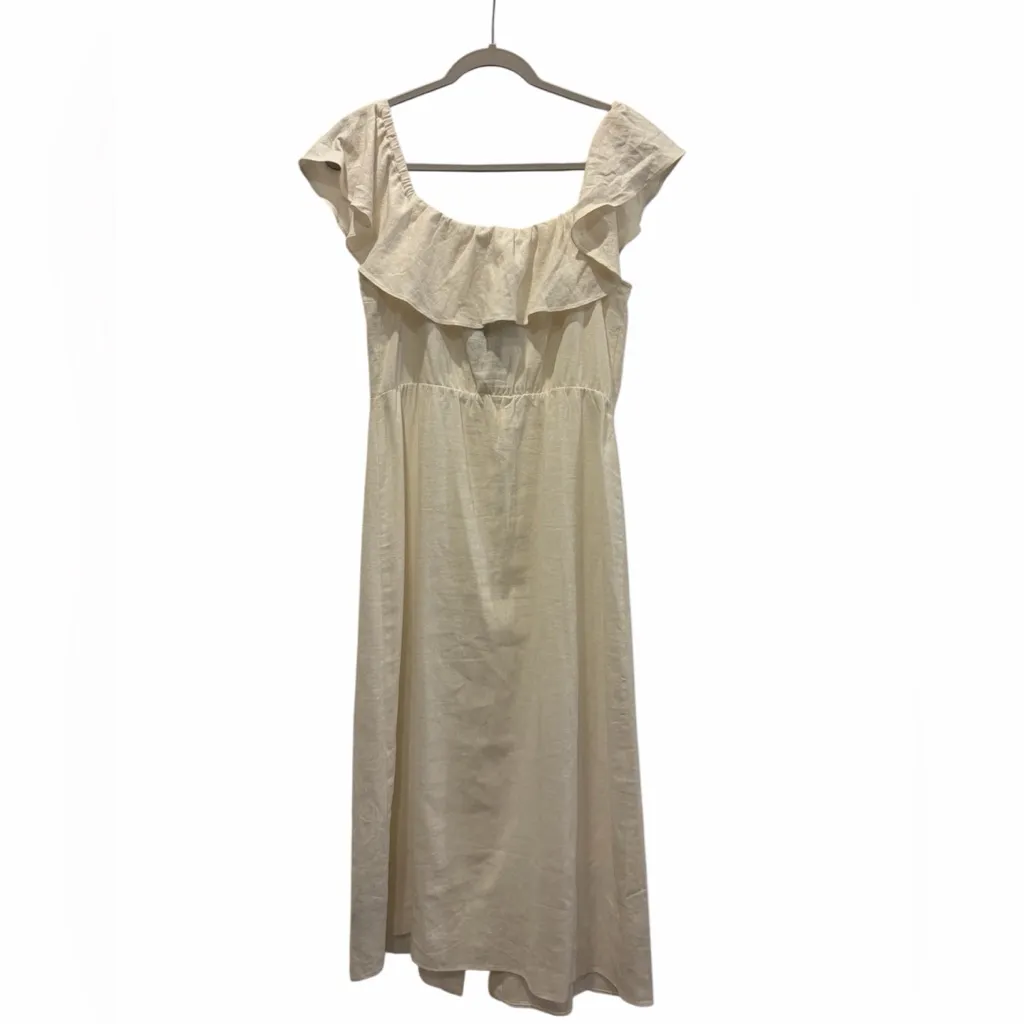 NWT Timing Natural Linen Cottagecore Granola Midi Dress Large Costal Cowgirl - Image 13