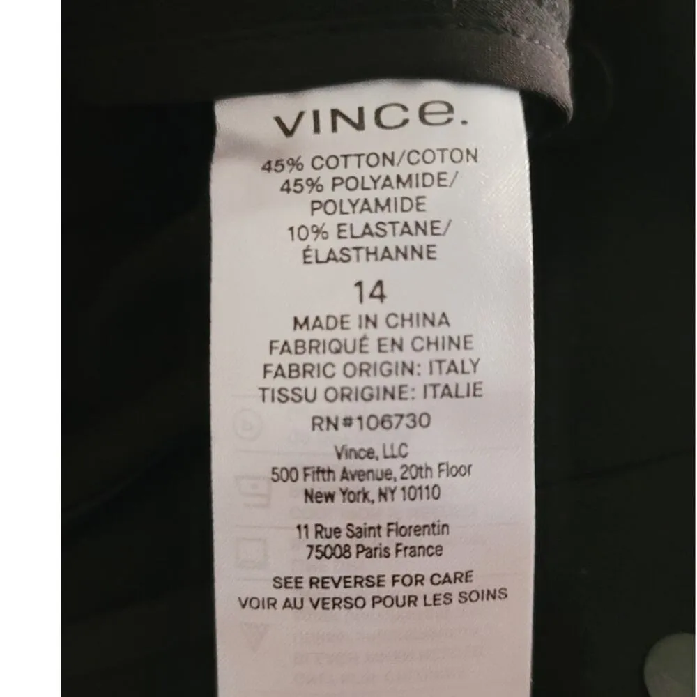 Vince High Waist Cigarette Stretch Cropped Pants Black 14 - Image 6