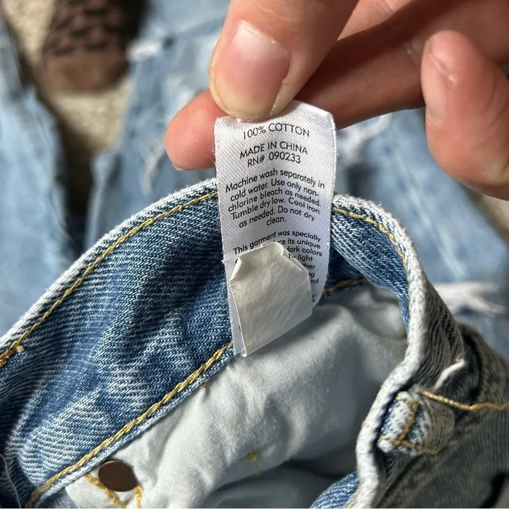 Pacsun High Rise Straight Jeans Medium Wash Distressed Denim Streetwear Size 26 - Image 3