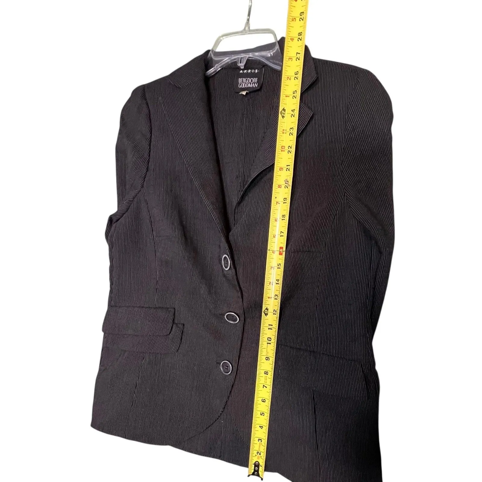 Akris Bergdorf Goodman Pantsuit Womens 12 Gray Pinstripe Suit Blazer Pants - Image 8