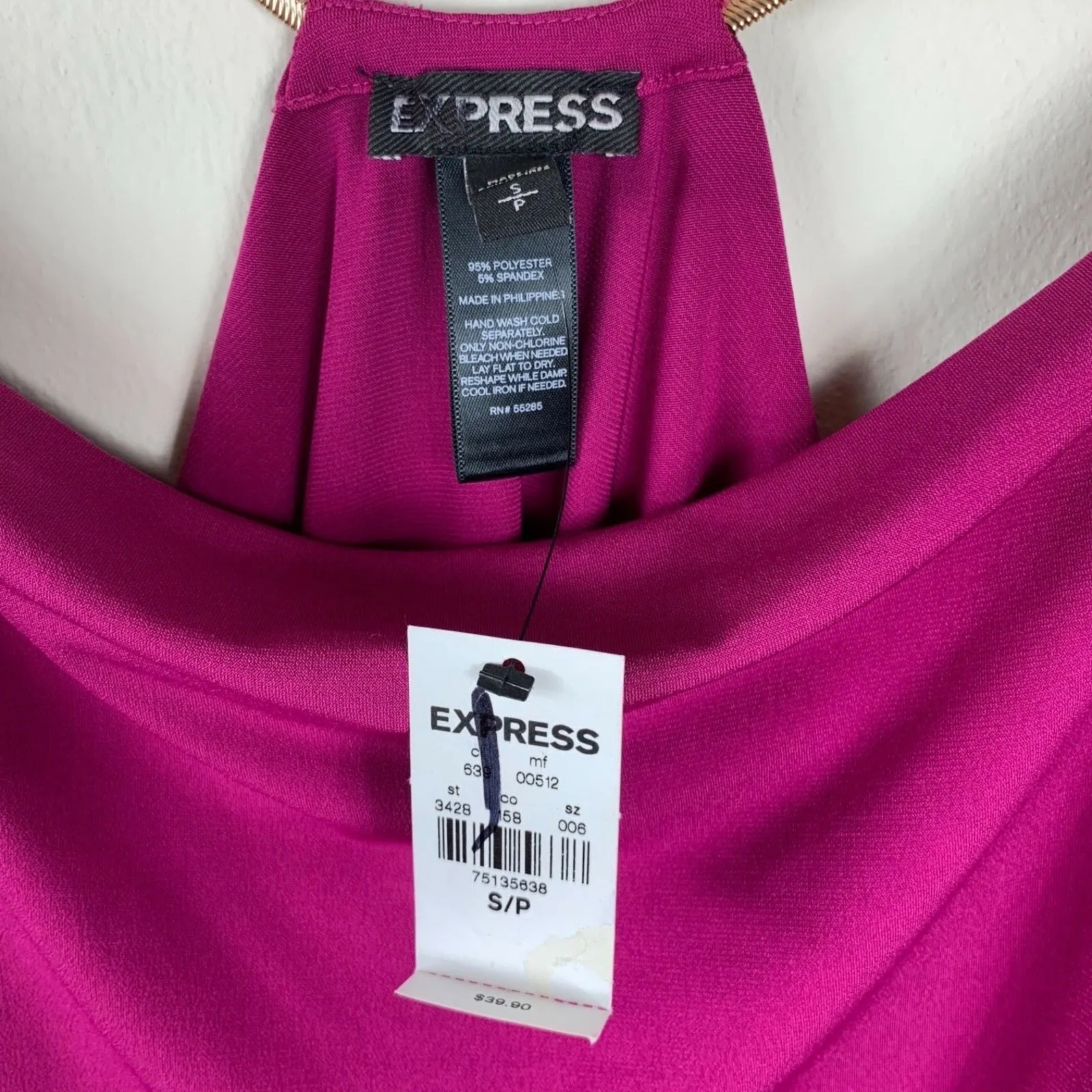 Express womens blouse size small purple Chain gold straps drape‎ NWT $39.90 - Image 4