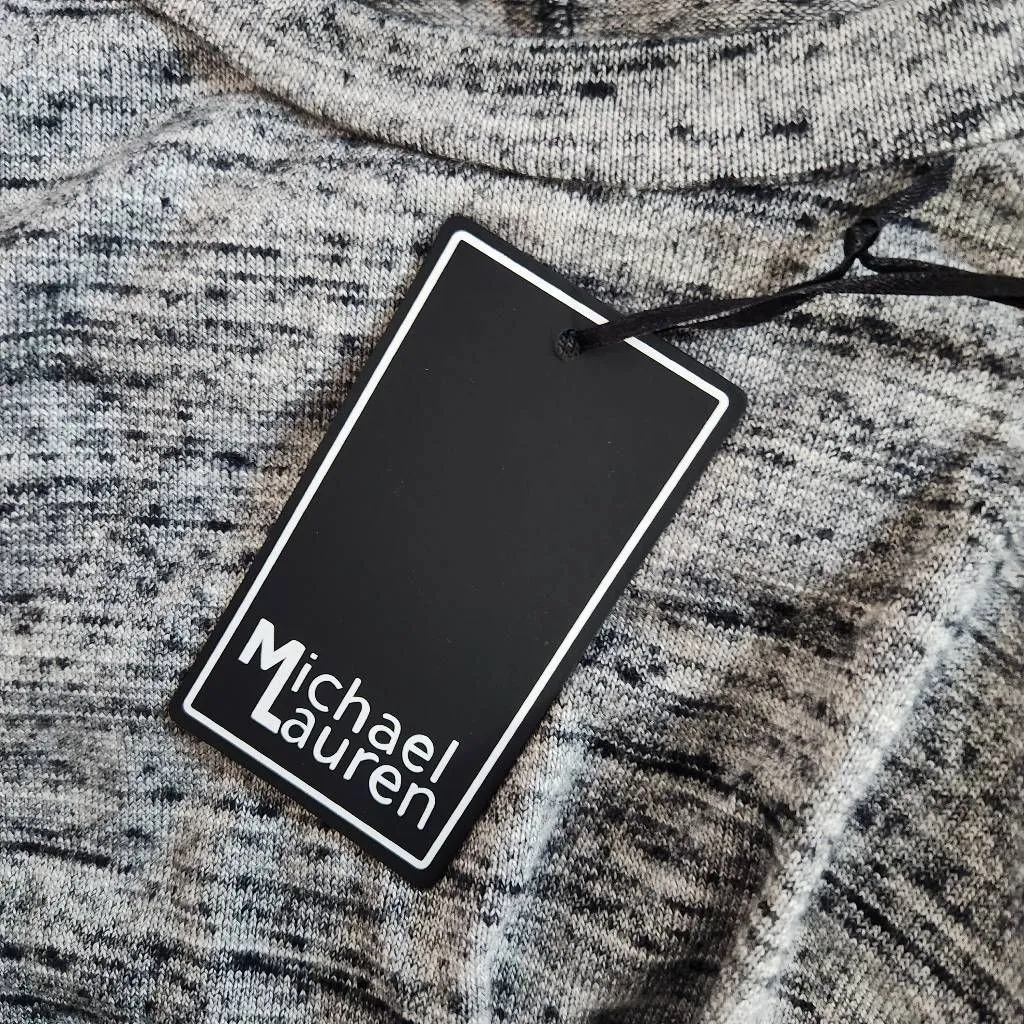 Michael Lauren Gray Long Sleeve Knit Dress NWT Size Medium Gray Shift Dress - Image 7