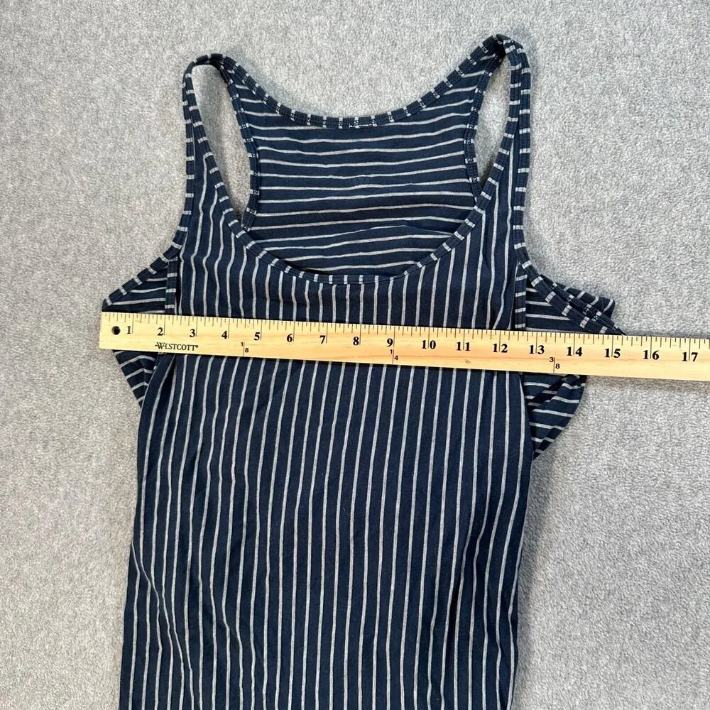 Lululemon Vita Racer Tank Top Small/2/4 Inkwell Gray Stripe Blue Vertical Stripe - Image 2
