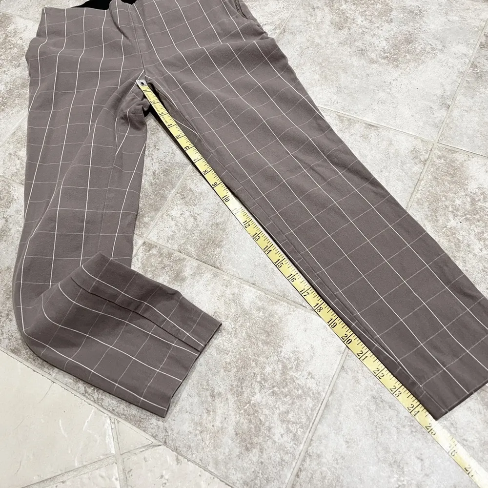 A New Day Bi Stretch Skinny Ankle Pants Mid Rise Beige Gray Brown Plaid Size 2 - Image 5