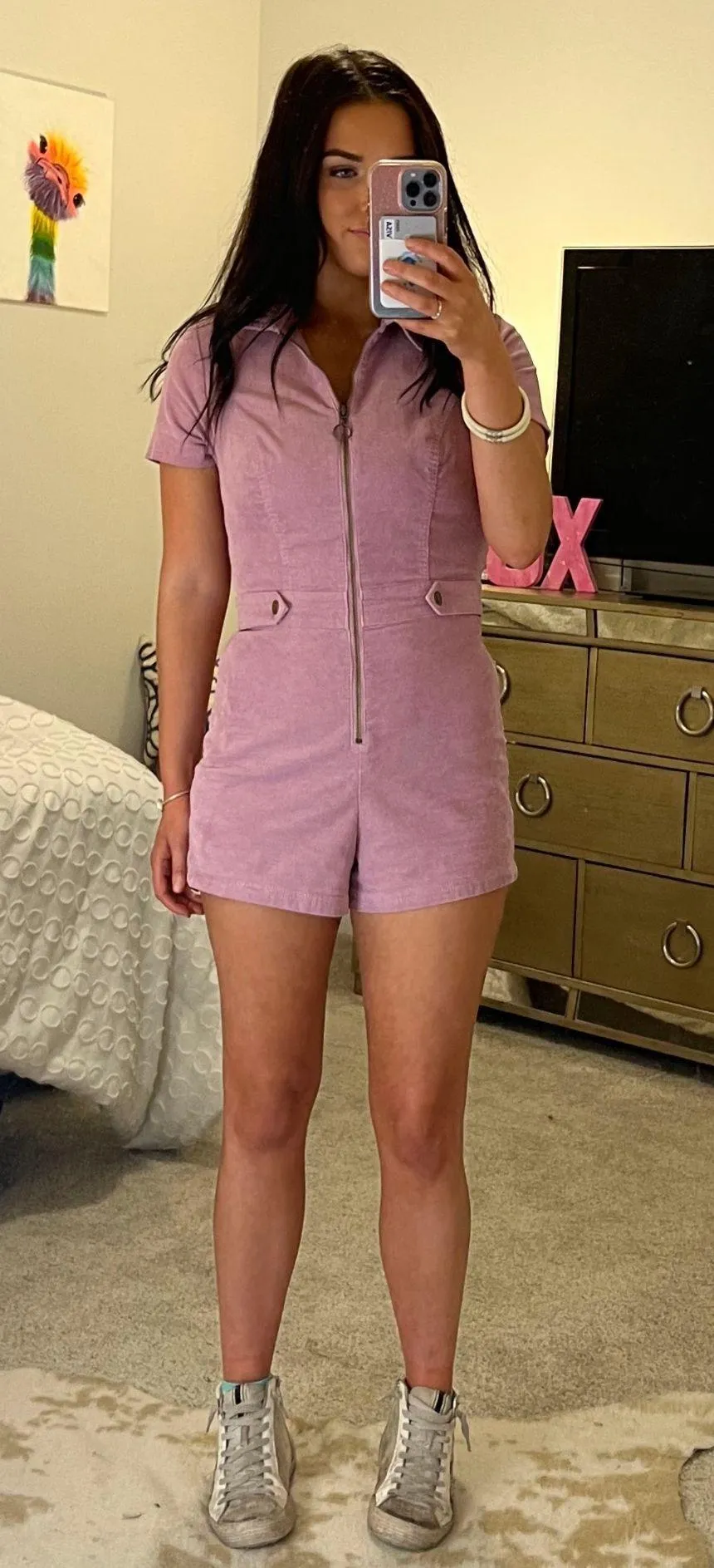 Urban Outfitters  tyson zip front romper in purple - Image 2